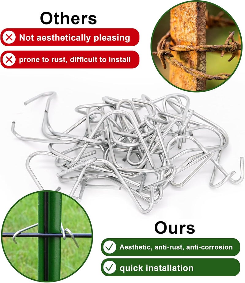 YESON T-Post Clips Galvanized Steel Fence Clips 150 PCS 10 Gauge Convenient and Fast Installation Pre-Cut Fence Ties for T-Posts/U-Posts - Image 3